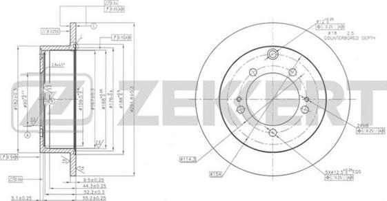 Zekkert BS-5513 - Тормозной диск autospares.lv