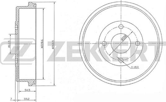 Zekkert BS-5533 - Тормозной барабан autospares.lv