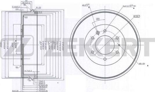 Zekkert BS-5526 - Тормозной барабан autospares.lv