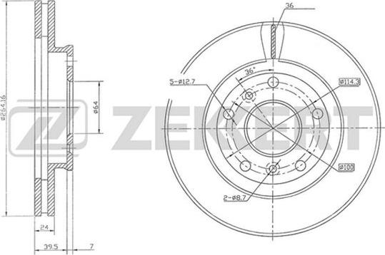 Zekkert BS-5698 - Тормозной диск autospares.lv