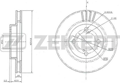 Zekkert BS-5692 - Тормозной диск autospares.lv