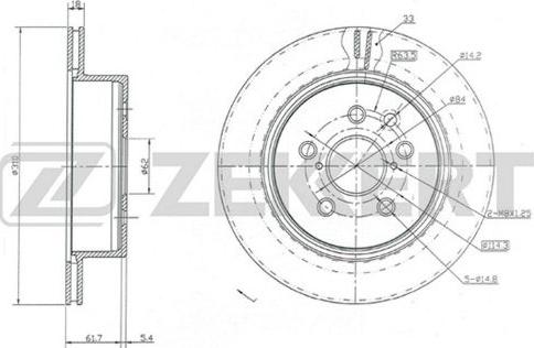 Zekkert BS-5649 - Тормозной диск autospares.lv