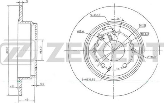 Zekkert BS-5644 - Тормозной диск autospares.lv