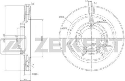 Zekkert BS-5645 - Тормозной диск autospares.lv