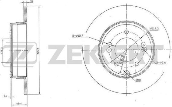 Zekkert BS-5640 - Тормозной диск autospares.lv