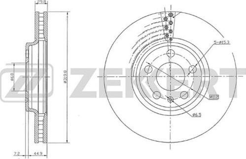 Zekkert BS-5641 - Тормозной диск autospares.lv