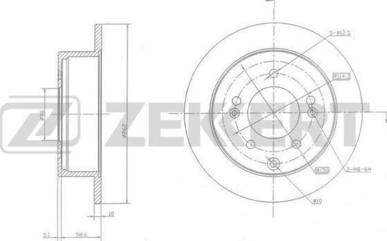 Zekkert BS-5642 - Тормозной диск autospares.lv