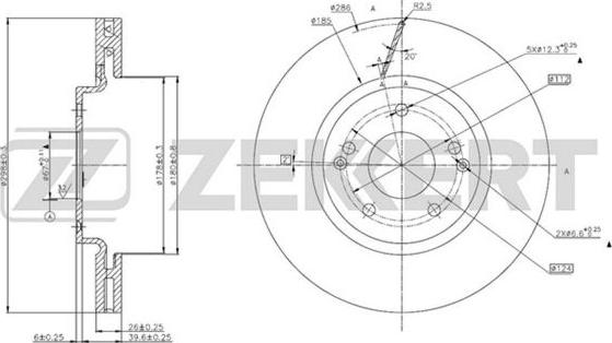 Zekkert BS-5647 - Тормозной диск autospares.lv