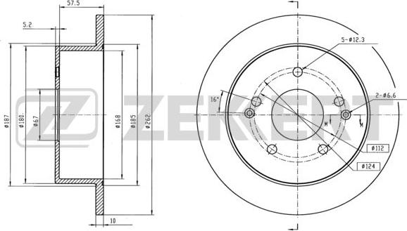 Zekkert BS-5659 - Тормозной диск autospares.lv