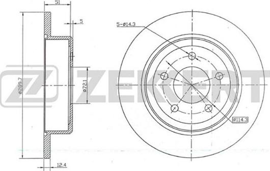 Zekkert BS-5654 - Тормозной диск autospares.lv