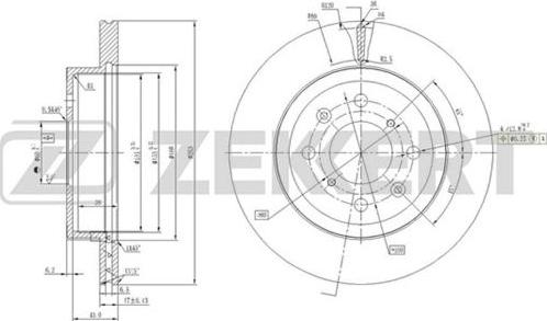 Zekkert BS-5655 - Тормозной диск autospares.lv