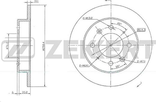 Zekkert BS-5651 - Тормозной диск autospares.lv