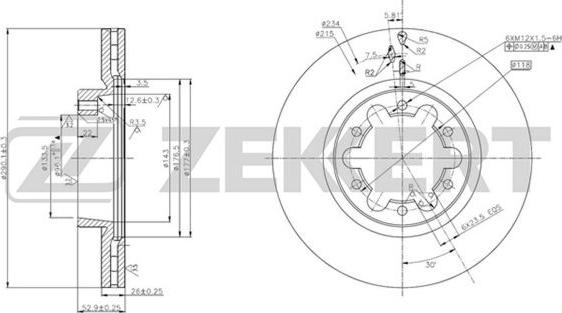 Zekkert BS-5653 - Тормозной диск autospares.lv