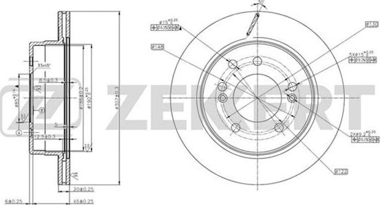 Zekkert BS-5652 - Тормозной диск autospares.lv