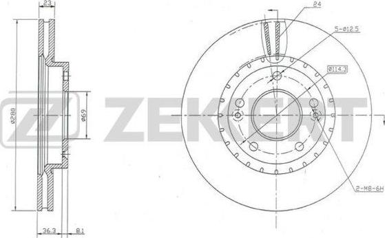 Zekkert BS-5657 - Тормозной диск autospares.lv