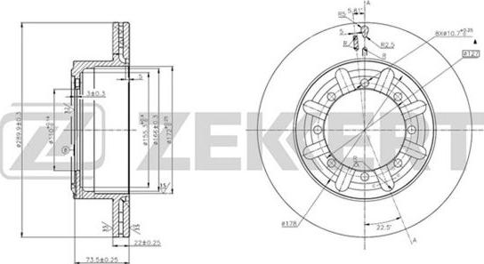 Zekkert BS-5666 - Тормозной диск autospares.lv