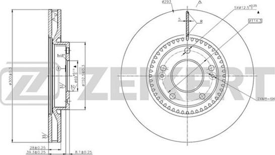 Zekkert BS-5667 - Тормозной диск autospares.lv