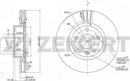 Zekkert BS-5600 - Тормозной диск autospares.lv