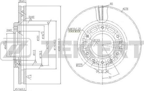 Zekkert BS-5607 - Тормозной диск autospares.lv