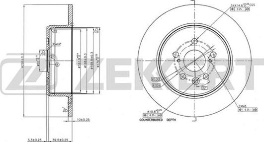 Zekkert BS-5615 - Тормозной диск autospares.lv