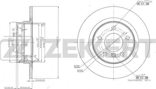 Zekkert BS-5616 - Тормозной диск autospares.lv