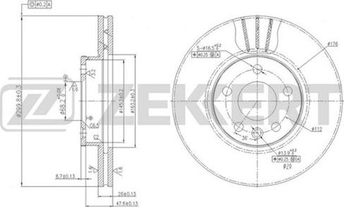 Zekkert BS-5612 - Тормозной диск autospares.lv