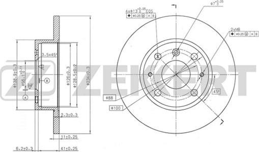 Zekkert BS-5685 - Тормозной диск autospares.lv