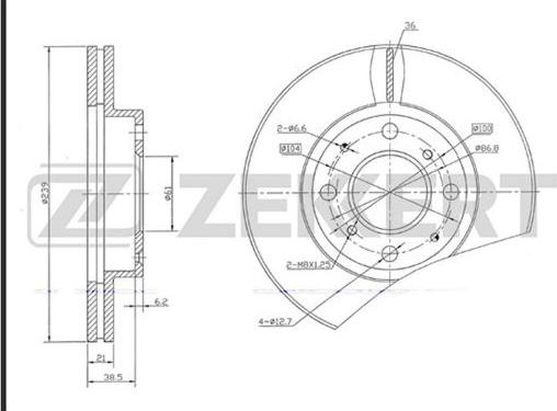 Zekkert BS-5686 - Тормозной диск autospares.lv