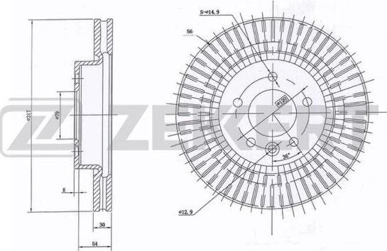 Zekkert BS-5688 - Тормозной диск autospares.lv