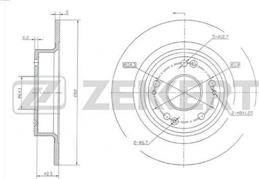 Zekkert BS-5683 - Тормозной диск autospares.lv