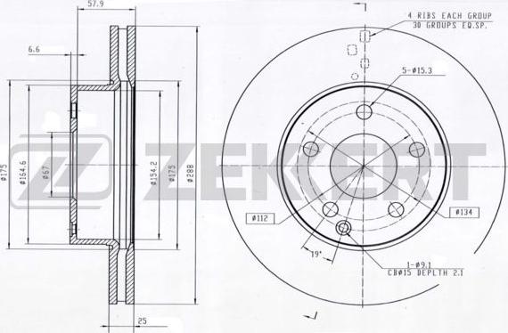 Zekkert BS-5639 - Тормозной диск autospares.lv