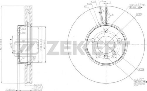 Zekkert BS-5634 - Тормозной диск autospares.lv