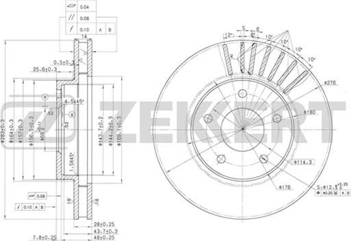 Zekkert BS-5628 - Тормозной диск autospares.lv