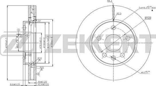 Zekkert BS-5622 - Тормозной диск autospares.lv