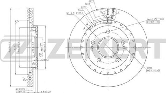 Zekkert BS-5674 - Тормозной диск autospares.lv