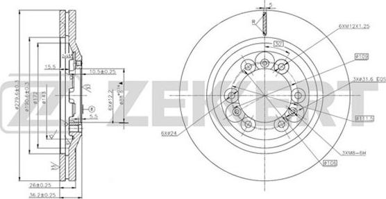 Zekkert BS-5671 - Тормозной диск autospares.lv