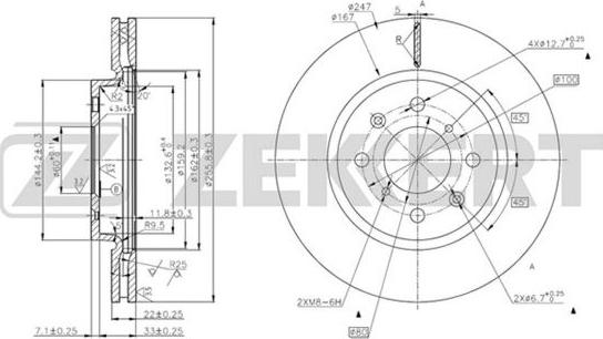 Zekkert BS-5678 - Тормозной диск autospares.lv