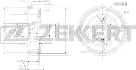 Zekkert BS-5090 - Тормозной барабан autospares.lv