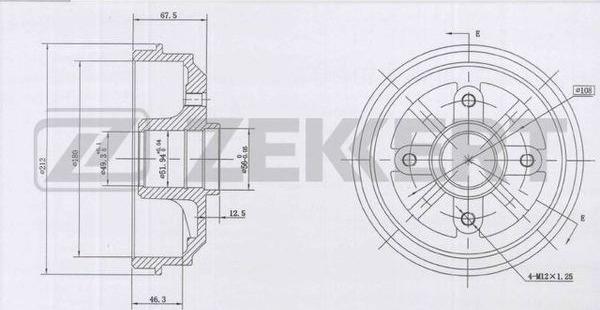 Zekkert BS-5091 - Тормозной барабан autospares.lv