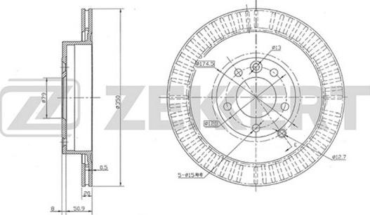 Zekkert BS-5046 - Тормозной диск autospares.lv