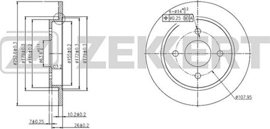 Zekkert BS-5040 - Тормозной диск autospares.lv