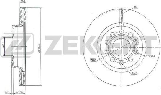 Zekkert BS-5041 - Тормозной диск autospares.lv