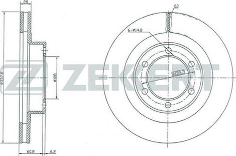 Zekkert BS-5047 - Тормозной диск autospares.lv
