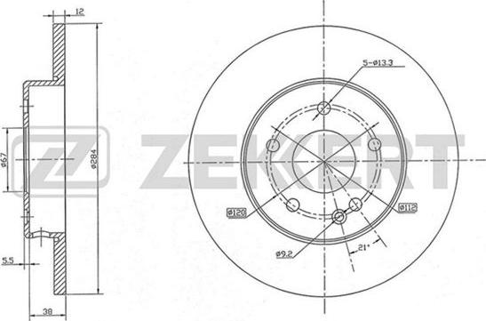 Zekkert BS-5059 - Тормозной диск autospares.lv