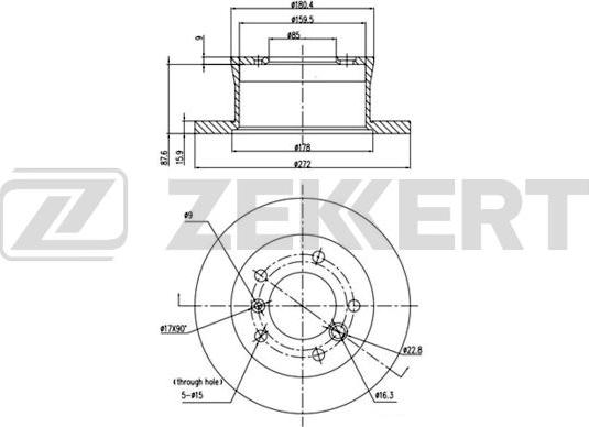 Zekkert BS-5054B - Тормозной диск autospares.lv