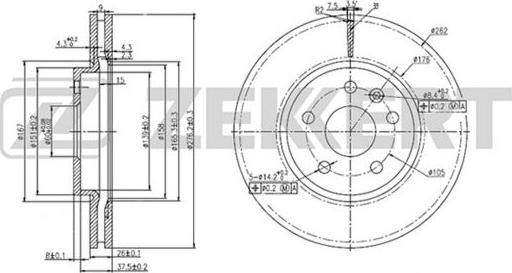 Zekkert BS-5050 - Тормозной диск autospares.lv