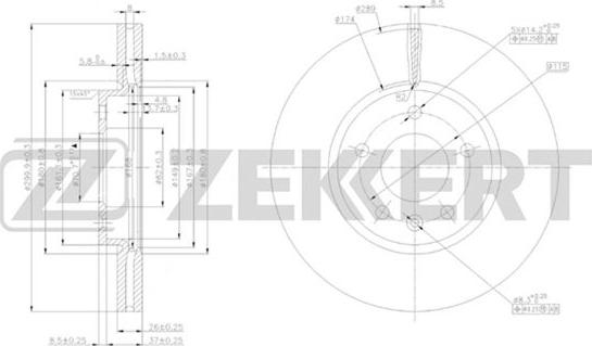 Zekkert BS-5051 - Тормозной диск autospares.lv