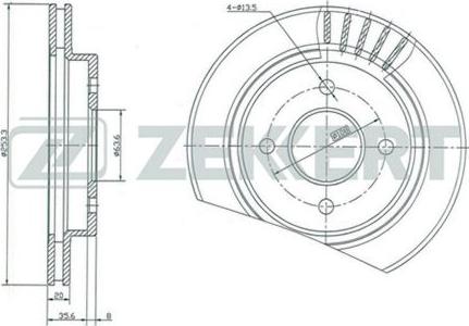 Zekkert BS-5058 - Тормозной диск autospares.lv