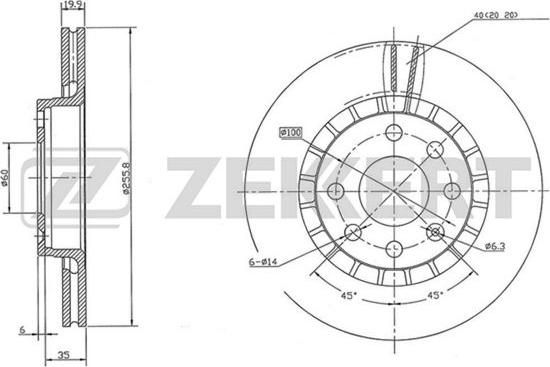 Zekkert BS-5063 - Тормозной диск autospares.lv