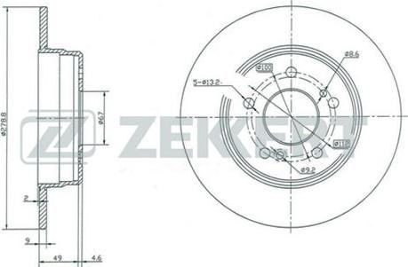 Zekkert BS-5062 - Тормозной диск autospares.lv